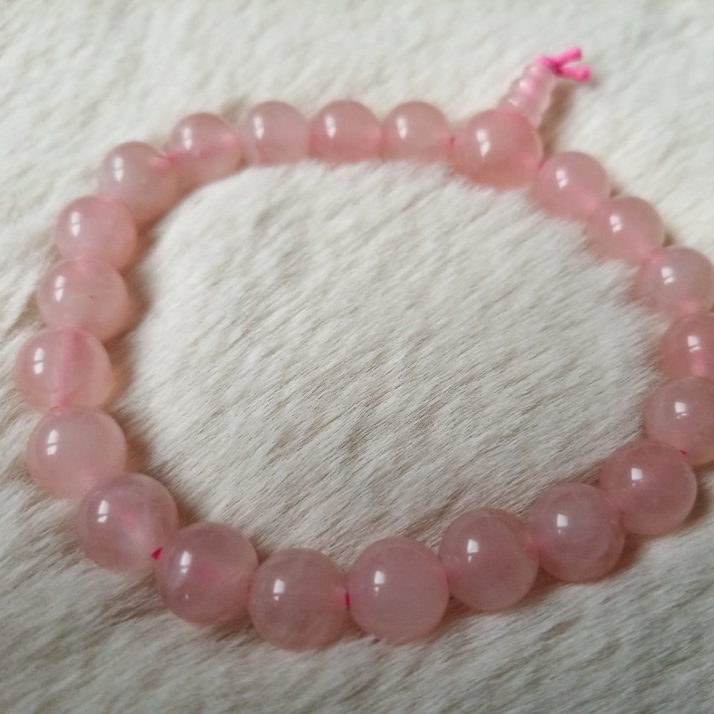 Pink Rutilated Quartz Stretch Bracelet - Picture 5 of 8